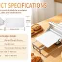 33.46"x18.9" Dough Sheeter Machine with Adjustable Thickness 0-25mm, Folding Dough Sheeter Machine for Commercial Home Bakery, Stainless Steel Portable manual sheeter for Pizza, Puff Pastry(300B)