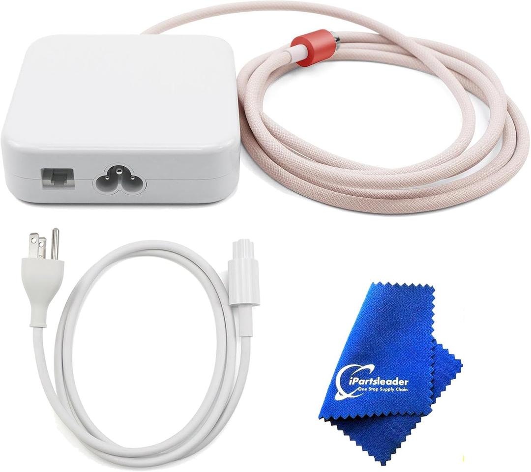 143w Power Adapter w/Ethernet A2290 for iMac (24 inch M1/M3/M4) A2280 A2439 A2438 A2873 A2874 A3137 A3247 US Power Cord Cable 923-05141 661-18540 661-46769 (Pink w/Ethernet)