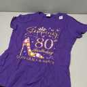 Stepping Into My 80th Birthday with God's Grace & Mercy Cute T-Shirt (Purple, M)