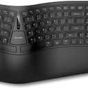 TECKNET Wireless Ergonomic Keyboard Rechargeable, 2.4G+Bluetooth Ergo Cordless USB Computer Keyboard, Wrist Rest, Natural Typing, Stain-Resistant Fabric, Compatible For Windows Computer Desktop Laptop