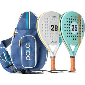 P.ala Set of 2 Padel Rackets one Montecarlo and one Monaco Mint and One Navy Blue Padel Bag