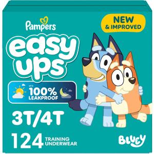 Pampers Training Pants - Easy Ups Boys & Girls Bluey - Size 3T-4T, 124 Count, Children's Potty Underwear
