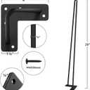 SMARTSTANDARD Hairpin Table Legs 24 Inch, 3/8" Solid Metal Legs for DIY Bench Desk Chairs Dining End Table - Set of 4, Carbon Steel Black Heavy Duty Furniture Legs with Rubber Floor Protectors
