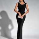 XinFSh Women's Summer Elegant Bodycon Maxi Dress Sexy Backless Long Formal Tie Wedding Guset Evening Party Cocktail Dresses (M)