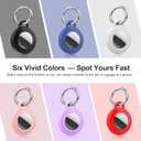 for AirTag Keychain Holder 4 Pack, Waterproof TPU Case with Holder for Apple AirTags, Shockproof, Secure Lock for Wallet, Key, Bag, Luggage, Pets(Black)