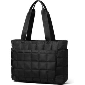 befen Laptop Tote Bag for Women Work, Travel Tote Bags Nurse Puffer Quilted Handbags, Lightweight Waterproof Beach Purse