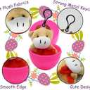 CAMIRUS 12Packs Filled Easter Eggs with Mini Plush Animal Toys, Cute Stuffed Animals Keychains Filled Surprise Plastic Eggs for Kids Easter Basket Stuffers, Hunt, Easter Party Favors Supplies