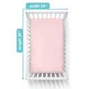 American Baby Company 2 Pack 100% Natural Cotton Fitted Mini Crib Sheets 38" x 24" - Soft & Breathable Small Nesting Portable Sheets, Fits Pack N Play Mattresses, Pink, for Boys & Girls