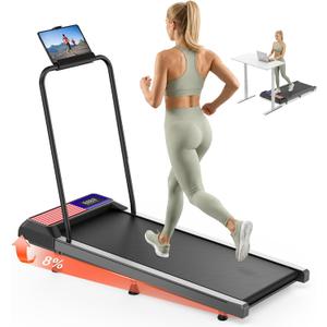 Walking Treadmill Pad with Incline, 2.5 HP Under Desk Treadmill | Manual incline, speed adjustable, remote control, LED display, and 265 lb max user weight