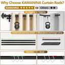 KAMANINA 1 Inch Double Curtain Rods 66 to 120 Inches (5.5-10 Feet), Telescoping Splicing Black Curtain Rod for Windows 54 to 115 Inches, Decorative Curtain Rods with Square Finials