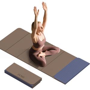 LVME Foldable Yoga Mat, 71"x24"x1/3" Thick(8mm), Non Slip Exercise Mat | SGS Certified POE, Fitness Travel Mat, Easy To Store, Foldable for Exercise, Yoga, Pilates, Home Workouts