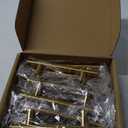 goldenwarm 10 Pack Gold Cabinet Handles Brushed Brass Drawer Pulls Gold Cabinet Pulls 3 inch - Kitchen Door Handles and Knobs Bathroom Bedroom Furniture Knobs Stainless Steel (3in Hole Centers)