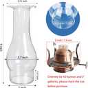 Oil Lamp Chimney Replacement 3 inch Base 9 inch Height Clear Glass Crimped Top Chimney for Old Kerosene Lamps and Size #2 Burners