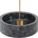 Incense Holder,Natural Marble Incense Holder for Sticks,Handmade Incense Burner with 9 Incense Holes,Suitable for Meditation,Smudging,Incense Burning and Decoration(Black)