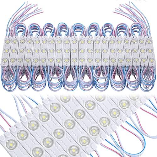 Riakrum 500 Pcs LED Module White 6500k 1.2W LED Storefront Waterproof Replacement Lights for Inflatables Decorative Module Light with Tape Adhesive Backside for Christmas Letter Advertising Signs