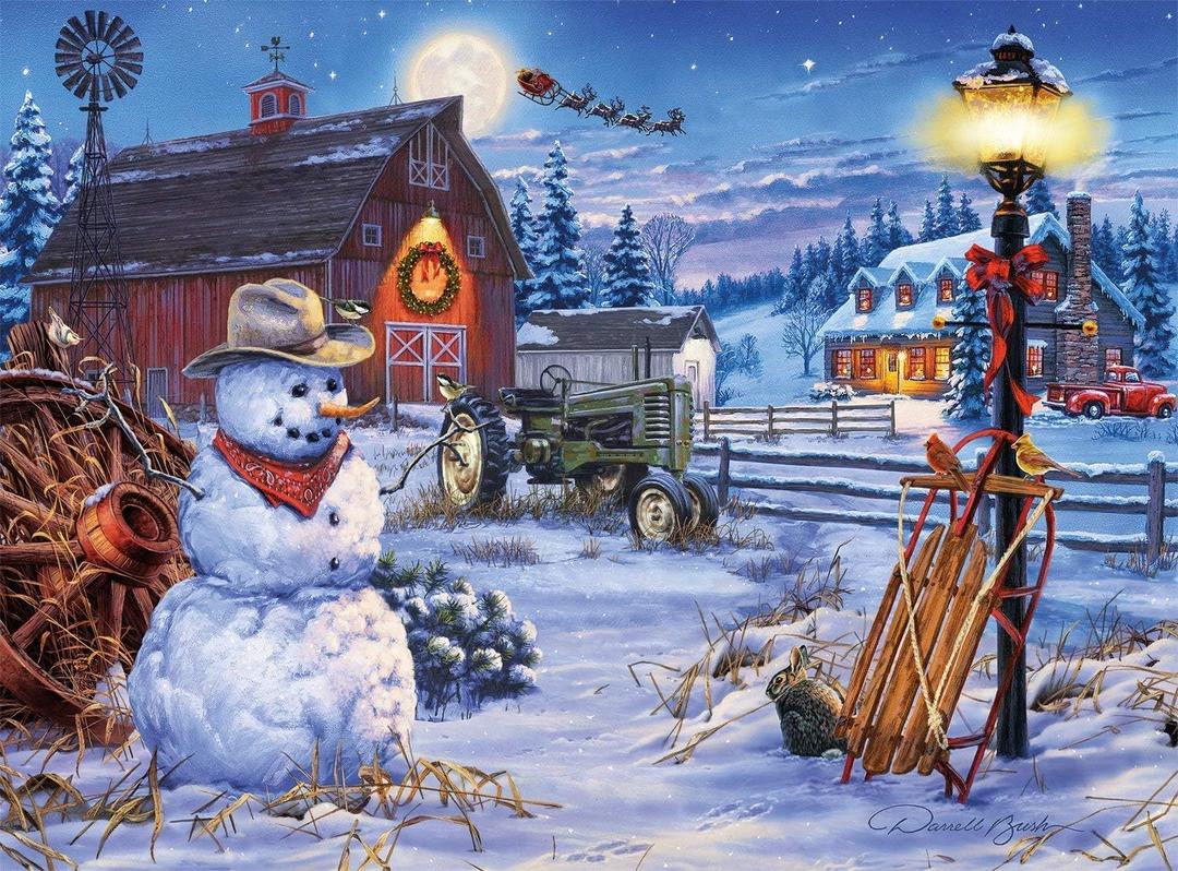 Buffalo Games - Darrell Bush - Country Christmas - 1000 Piece Jigsaw Puzzle For Adults -Challenging Puzzle Perfect for Game Nights - Finished Size is 26.75 x 19.75