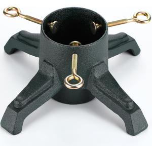 Huwena Christmas Tree Stand for Live Trees, Real Xmas Tree Holder Base Cast Iron, Supports up to 8ft, 4-Inch Diameter, 120lb Weight Capacity for Christmas Rustic Decoration (Classic Style)