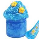 GHOBROFY Galaxy Slime with Slime Charms - Non-Sticky & Non-Toxic, Stretchy, Clear Slime for Kids, Fun Slime Party Favors & DIY Craft, Blue