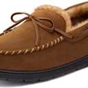 ULTRAIDEAS Men's Luke Moccasin Slippers Memory Foam Cozy House Slippers, Warm Comfy Slippers for Men, Indoor Outdoor Loafer Anti-Slip Home Shoes (10, Tan)