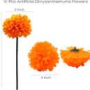 16 Pcs Artificial Chrysanthemums Flowers Ball Flower Fake Mums Spring Autumn Flowers for Home Office Coffee House Parties and Wedding Decor (Orange)