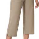 Women's Capri Pants Wide Leg Quick Dry Hiking Capris Water Resistant UPF50 Lightweight Loose Travel (L)