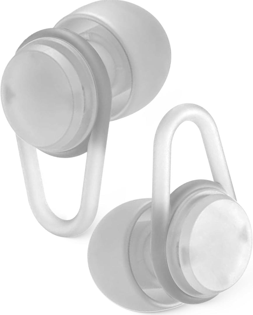 Hears One Ear Plugs for Noise Reduction - Patented Reusable Concert Earplugs, 20dB SNR Sound Reduction, Hypoallergenic for Musicians, Motorcycle and Sleeping with 4 tip Sizes - Clear Glass