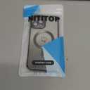 NITITOP Compatible with iPhone 12 Pro Max Case Cute Clear Glitter [Compatible for MagSafe] Plating Heart Sparkle Bling Magnetic Girl Women Electroplated Frame Camera Protection Back Cover - Black