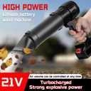 Mini Blower Cordless with 10 Battery, 21v 35000rpm Small Cordless Handheld Leaf Blower Turbo Jet Blower with Fast Battery, Charger, 3 Nozzle Accessories for Lawn Care, Garage, Patio, Car
