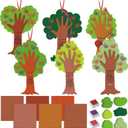 Menkxi 30 Sets Valentine's Day Crafts Thumbprint Heart Tree DIY Poem Sign Craft for Kids Art Project Family Activity School Classroom Valentine Party Decoration, 6 Style