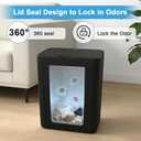 Naisu 4 Gal Bathroom Trash Can with Lid,Automatic Garbage Can with Touchless and Sealed Design,Slim Motion Sensor Waterproof Plastic Trash Bin Suitable for Bedrooms,Bathrooms,Kitchens2 Pack, Black
