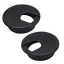 EASYEAH 2 Pcs Desk Grommet 2" / 50 mm, Desk Cord Hole Cover, Cable Grommet ABS Plastic, Desk Hole Grommet for Home & Office Pc, Detachable Cable Cord Organizer-Black