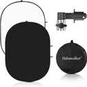 Black&White Chromakey Backdrop with Clip,Portable 3X5ft Black White Screen 2 in 1 Pop Up Collapsible Backdrop for Photo and Video Shooting,Gaming