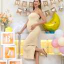 Rnxrbb 2 Piece Maternity Dress Shrug Cardigan Baby Shower Wedding Guest Bodycon Maternity Dresses Photoshoot Gender Reveal (L)