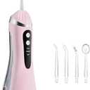 Cordless USB Rechargeable Water Flosser Oral Irrigator  4in1 Electric HighPressure Pulse Teeth Cleaner with 3 Modes, IPX7 Waterproof Detachable 300ml Tank, 1200mAh Capacity