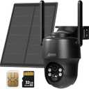 ANRAN 4G LTE Cellular Solar Security Camera Wireless Outdoor,No WiFi 2K Solar Powered Camera,Color Night Vision,360 Live View, PIR Motion Sensor,2 Way Talk,Black (SIM Card & 32GB SD Card Included)