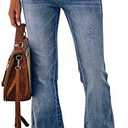Koinshha Womens High Waisted Jeans Flare Stretch Boyfriend Bootcut Casual Denim Pants, 10 Long