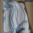 WDCOZY White Oversized California King Size Quilt Bedding Set, Cal King Scalloped Farmhouse Country Rustic Lightweight Soft Coverlet for All Season, Cute Cozy Kantha Pick Stitch Bedspread (White With Blue Edge Blue Stitching)