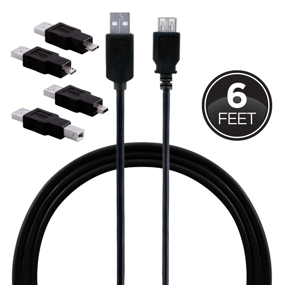 Philips Universal USB Cable Kit, Black Philips Universal USB Cable Kit, Black