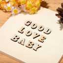 2 x VILLCASE 200pcs Mini Wooden Alphabet Letters, Unfinished Wood Slice, 0.6" A-Z Wood Pieces DIY Wooden Alphabet Spelling Educational Kit for Arts DIY Craft Home Decor