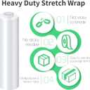 Stretch Film, HERKKA Stretch Wrap with Handles Industrial Strength, Moving Wrapping Plastic Roll, Shrink Wrap for Pallet Wrap, 15" x 1000 Feet, 4 Pack, 60 Gauge