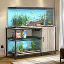 Tatub 55-90 Gallon Aquarium Stand with Power Outlets, Large Fish Tank Stand with Cabinet for Accessories Storage, Heavy Duty Metal Fish Tank Table Suitable for Turtle, Reptile, 1000LBS Capacity (51.6" W, Grey)