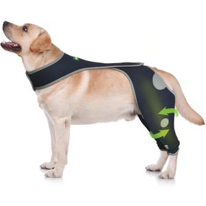 Dog Leg Sleeve to Stop Licking, Licking Sleeve for Dogs Rear Leg, Dog Recovery Sleeve Protects Wound, Dog Leg Brace Prevents Skin Damage, Dog Cone Alternative, with Reflective Material- XS