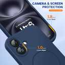 Miracase Magnetic for iPhone 16 Plus Case, [Soft Anti-Scratch Microfiber Lining], Compatible with MagSafe, Liquid Silicone Shockproof Drop Protection Phone Case for 16 Plus,Dark Blue