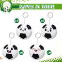 Highergo 12 Pcs Soccer Plush Keychain Bulk Embroidered Expressions Keychain Cute Sports Accessories for Backpack Team Party Favors Gifts for Players