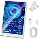 3.5 Inch IPS USB Mini Screen No Installation AIDA64 Pc Case Screen Computer Temp Monitor PC Temperature Display with Stand, USB Cable, Manual (1Pcs,White)