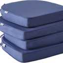 IPYNBAP Outdoor Chair Cushions Set of 4, Waterproof Outdoor Seat Cushions for Patio Furniture, Patio Chair Cushion with Handle and Ties, Out Door Chair Pads,18.5x16x3-Round, Navy Blue