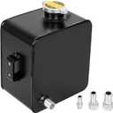 BLACKHORSE-RACING 2.5L Universal Aluminum Coolant Radiator Overflow Expansion Tank Reservoir Recovery Water Tank Metal Bottle for Car Truck Boat (Black)