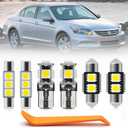 14pcs Accord Interior LED Lights Bulb Kit for Hon'da Accord 2008 2009 2010 2011 2012 Map Dome Trunk Lights Super Bright 6000K White LED Interior Light Bulbs Package + Install Tool