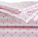 Betsey Johnson - Queen Bed Sheets, Soft & Lightweight Bedding, Fade & Wrinkle Resistant (Wonderland Stripe Pink, Queen)