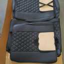 Dodge Ram Seat Covers, Waterproof Leather Ram Seat Cover Compatible with 2009-2026 RAM 1500 2500 3500 Classic Bighorn Longhorn Laramie Tradesman Limited Truck with Flat Bench, Black